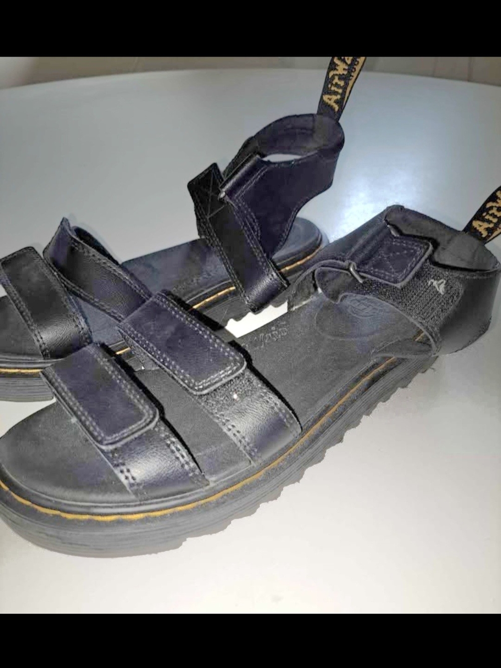 Dr. Martens Black Womens Velcro Strap Sandals
